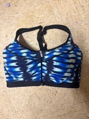 Victoria's Secret Blue & White Front-Zip Sports Bra